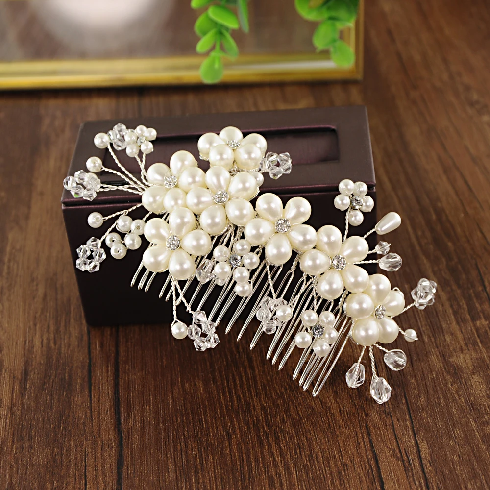 

HP05 простой ободок с кристаллами и бусинами, расческа для волос, свадебные аксессуары для волос, Свадебная вечеринка, украшение для волос для девушек, фототиара