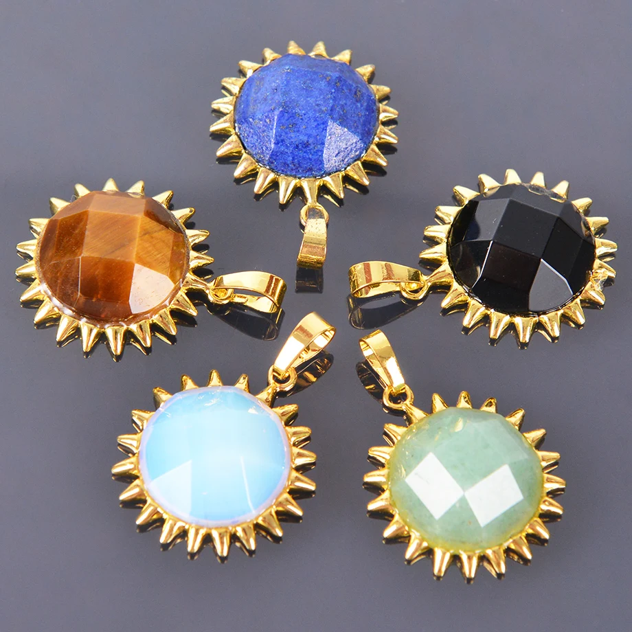 Натуральный Новой Зеландии Круглые Солнцезащитные ожерелье с подсолнухом