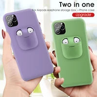 liquid silicone phone case for iphone 11 pro max earphone cover shockproof cover for airpods case
