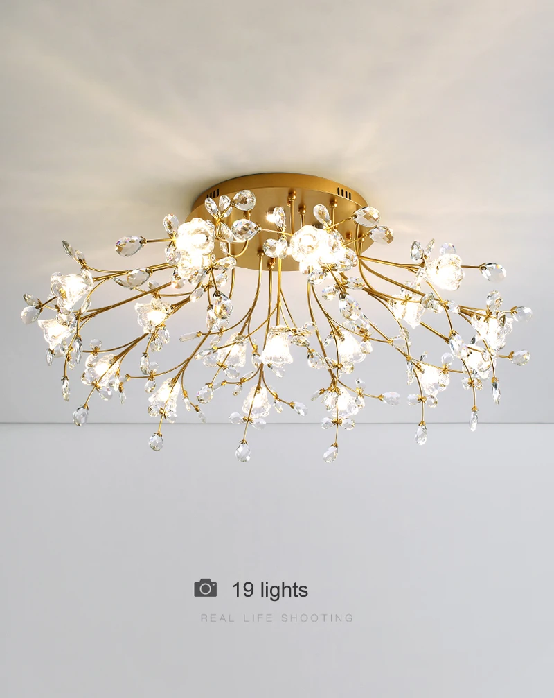 Led хрустальный потолок огни спальня китайский потолочный светильник украшения
