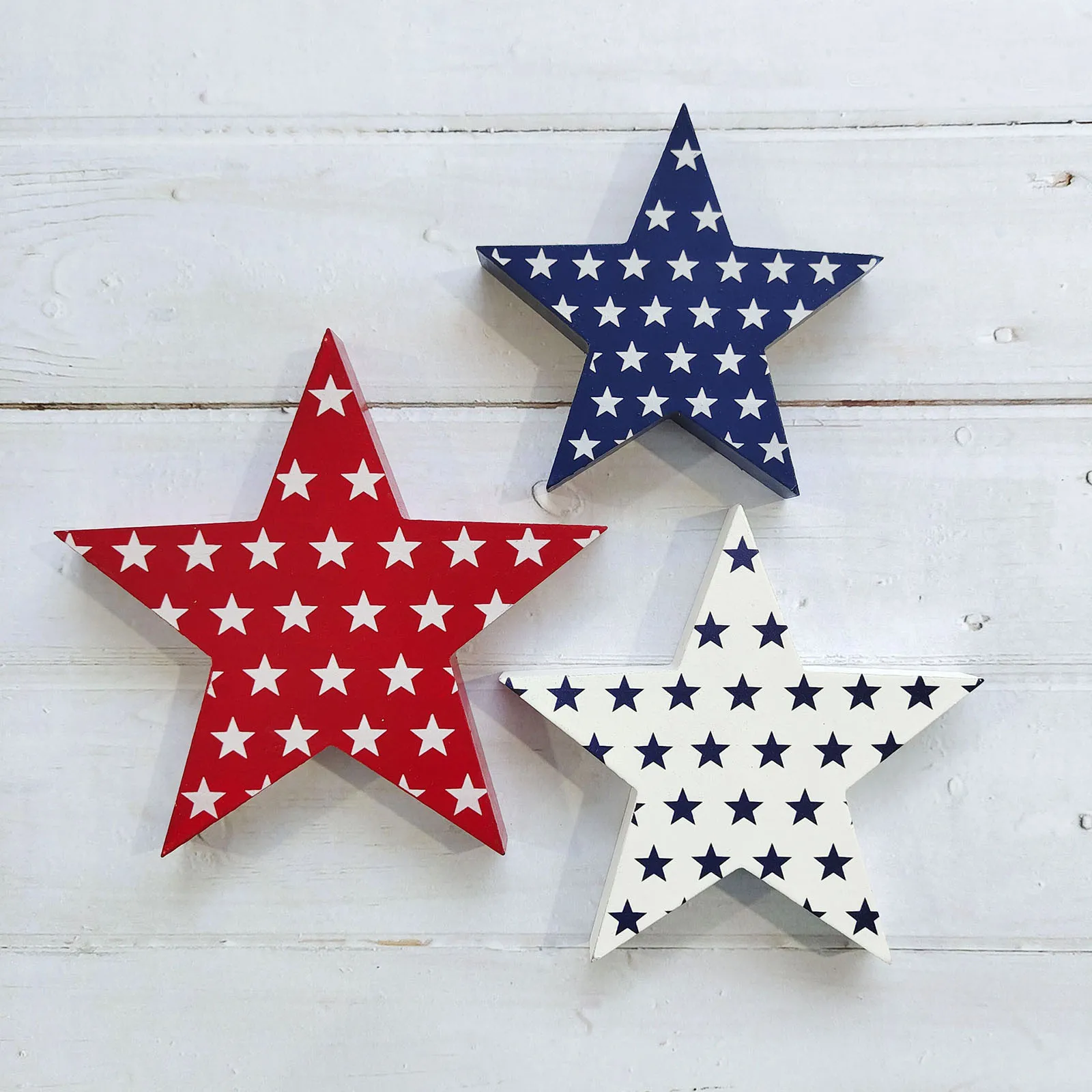 

3pc Wooden Decorations Five-pointed Star Figurines Creative Living Room Office Desktop Decor Ornament Gift National Day
