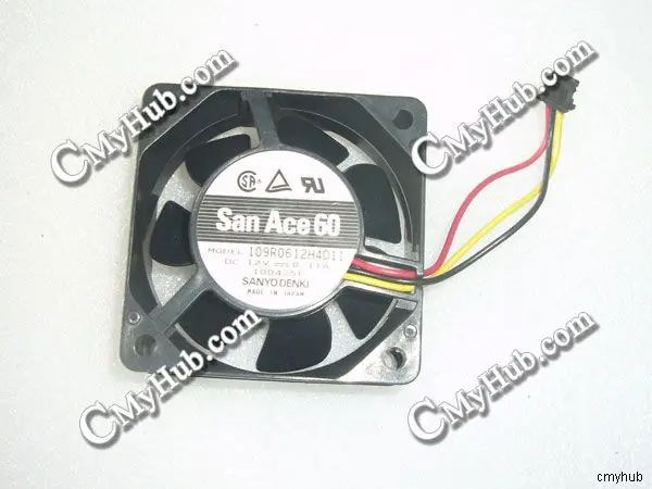 

3-контактный охлаждающий вентилятор для SANYO DENKI 109R0612H4D11 DC12V 0.11A 6025 6 см 60 мм 60x60x25 мм