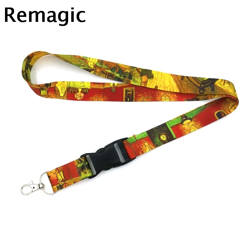 

20pcs The Night Cafe in the Place Lamartine in Arles Art Key Chain webbings ribbons Neck Strap for Phone Keys ID Card Lanyards