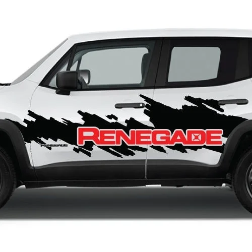 

For 3Pcs Jeep Renegade Side Splash Logo Graphic Vinyl Decal & Windshield