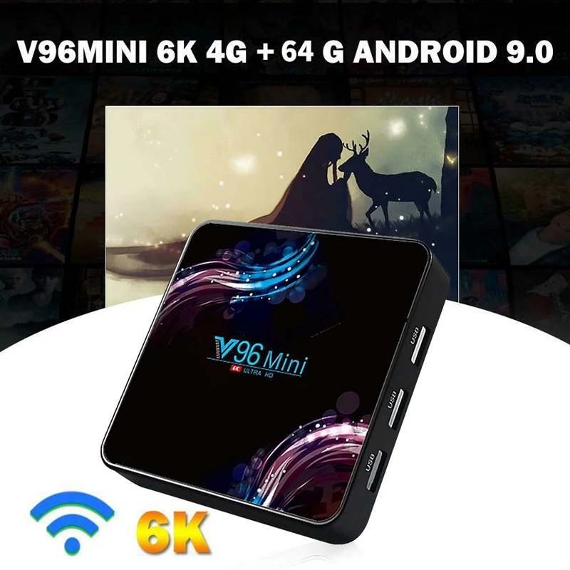 Горячая 3C-V96 Мини Android 9 0 ТВ коробка 6K H.265 2 4G/5G Wifi Bluetooth телеприставка для Youtube Google