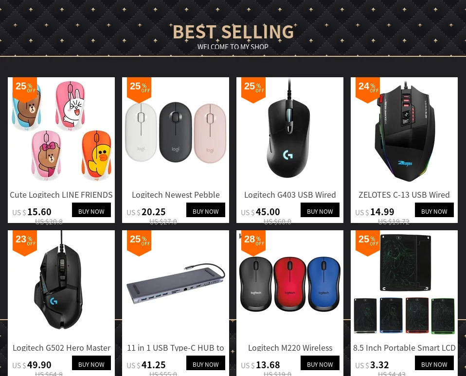 Милая беспроводная мышь logitech LINE FRIENDS, 2,4 ГГц, мини-мультипликационный usb-приемник, оптическая сенсорная игровая мышь для офиса, для ПК, ноутбука