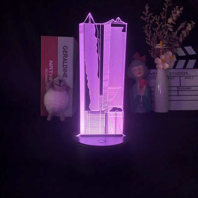 

3D светодиодный ночсветильник будильник база Прямая поставка Delineascope знаменитые живописные пятна мировой торговый центр изменение цвета на ...