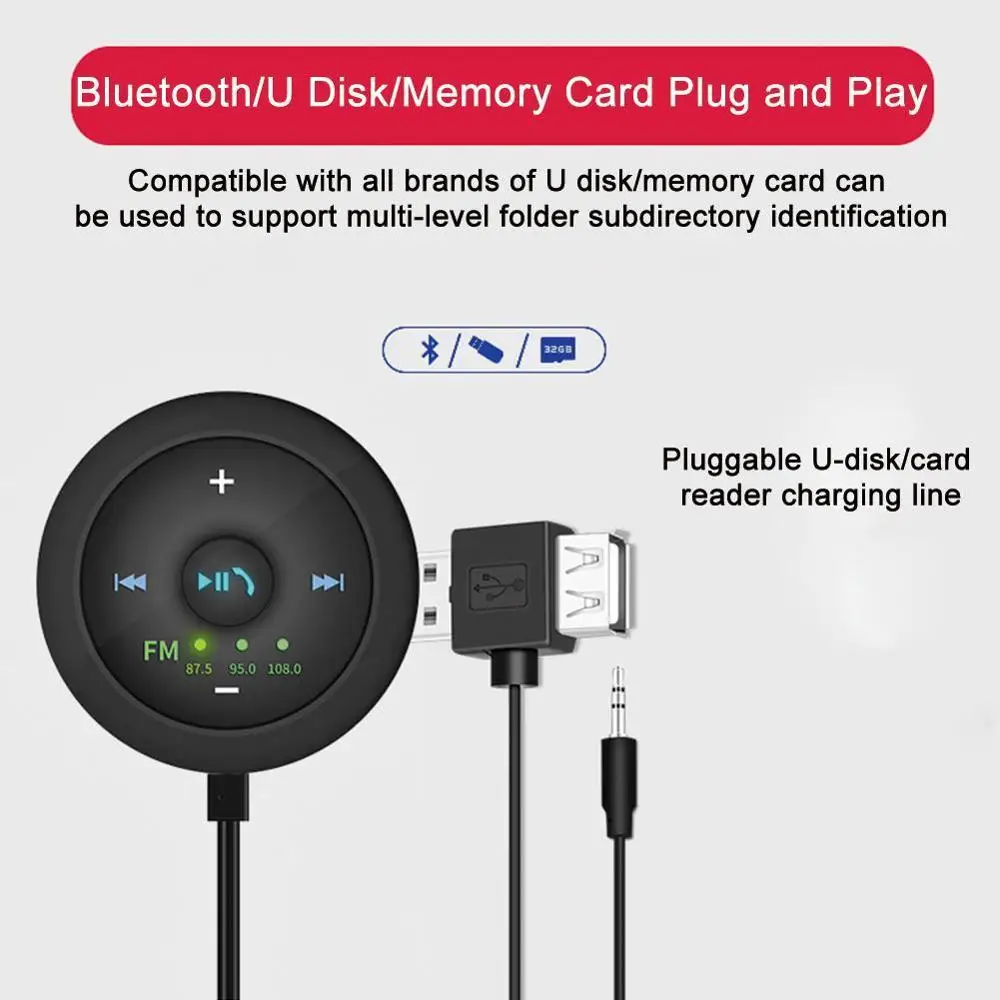 Высокое качество 3 5 мм Автомобильный MP3-плеер Музыка адаптер хендсфри AUX Bluetooth 0