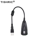 Внешняя звуковая карта TISHRIC USB 2,0 5HV2, 7,1 каналов, адаптер с 3,5 мм аудиоинтерфейсом для динамиков, наушников, компьютеров, ПК