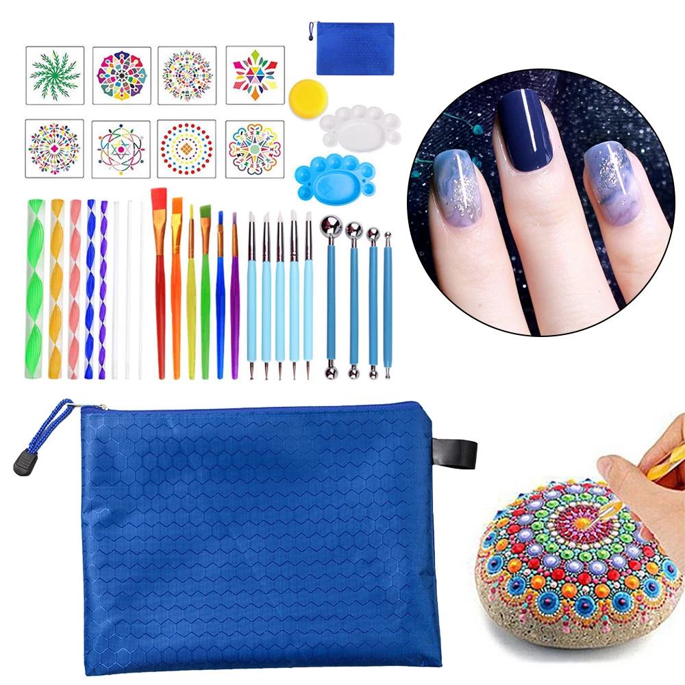 

35PCS Mandala Dotting Tools Set Painting Rocks Dot Kit Rock Stone Painting Pen Polka Dot Art Tool Template DIY Drawing Tool