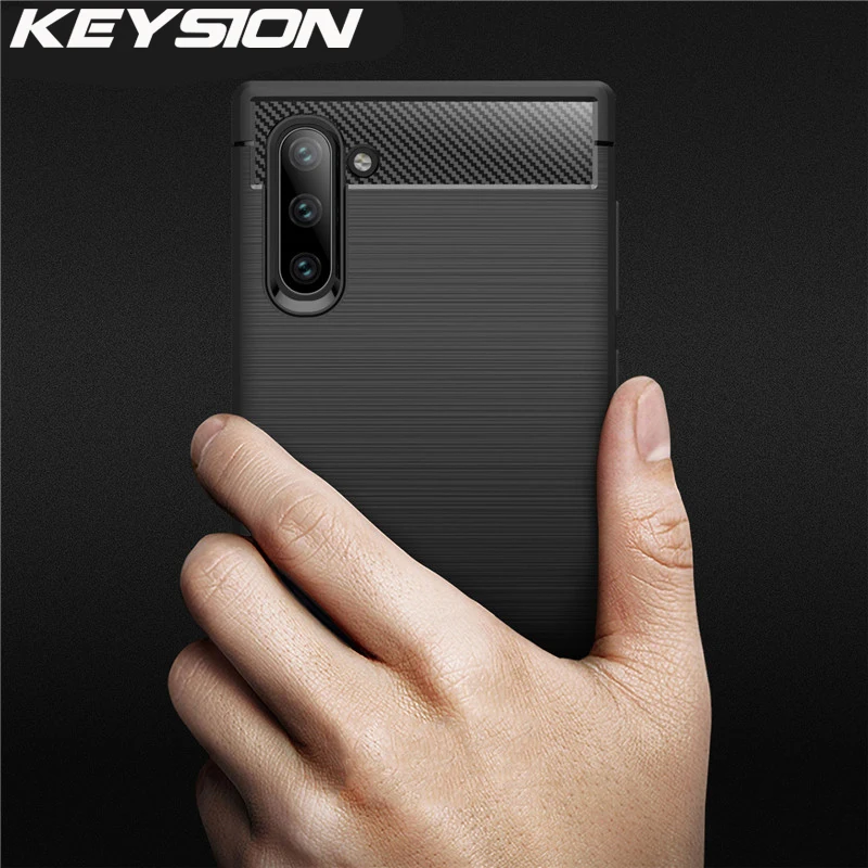 Чехол для телефона KEYSION из углеродного волокна Samsung Galaxy Note 10 Pro 9 8 Мягкая