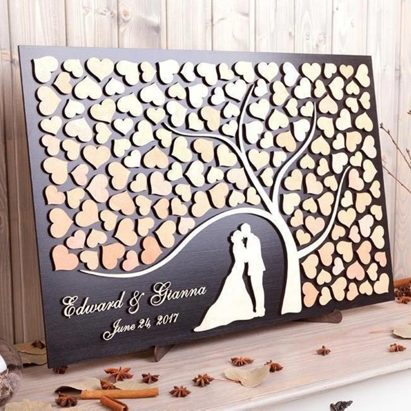 Индивидуальная 3D Гостевая книга свадебная с альтернативным деревом в форме