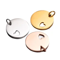 10pcs miliary stainless steel id tags 25mm round dog tags army tag pendant necklace jewelry 3 colors hypollergenic