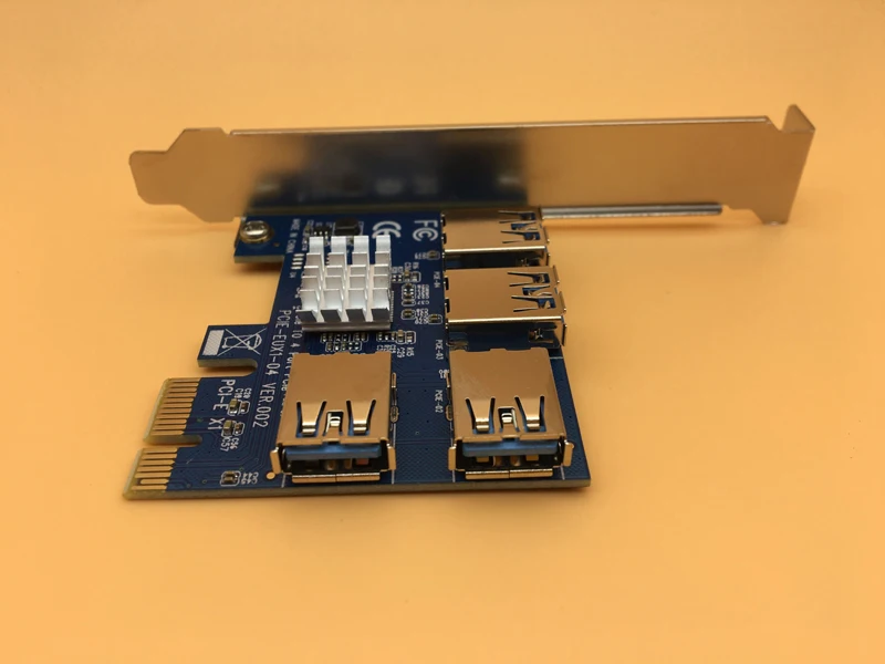 Новая PCIe от 1 до 4 16X Райзер карта PCI E 1X USB 3.0 адаптер порт Множественная для майнинга