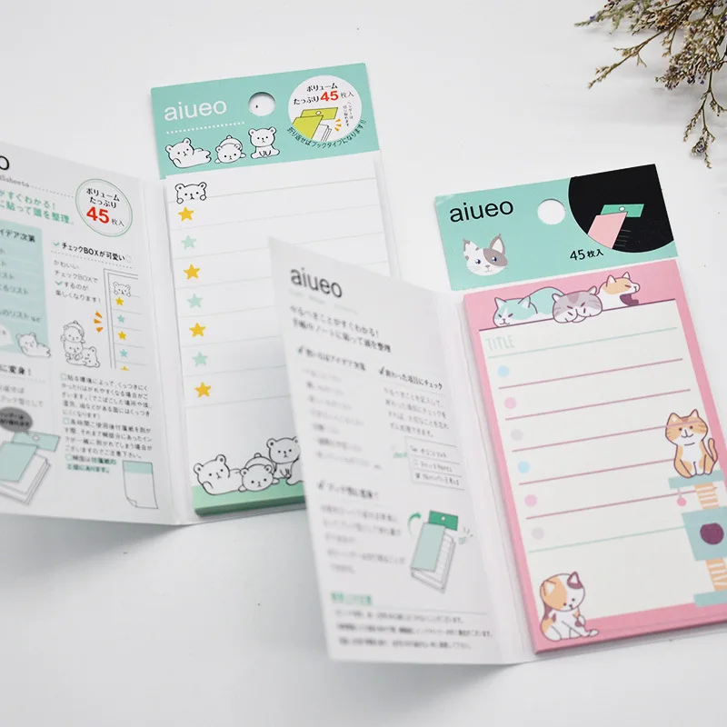 Милые животные кошка панда Липкие заметки каваи блокнот мультфильм планировщик