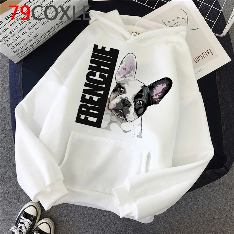 

French Bulldog hoodies femme harajuku printed anime femme pullover clothing hip hop graphic