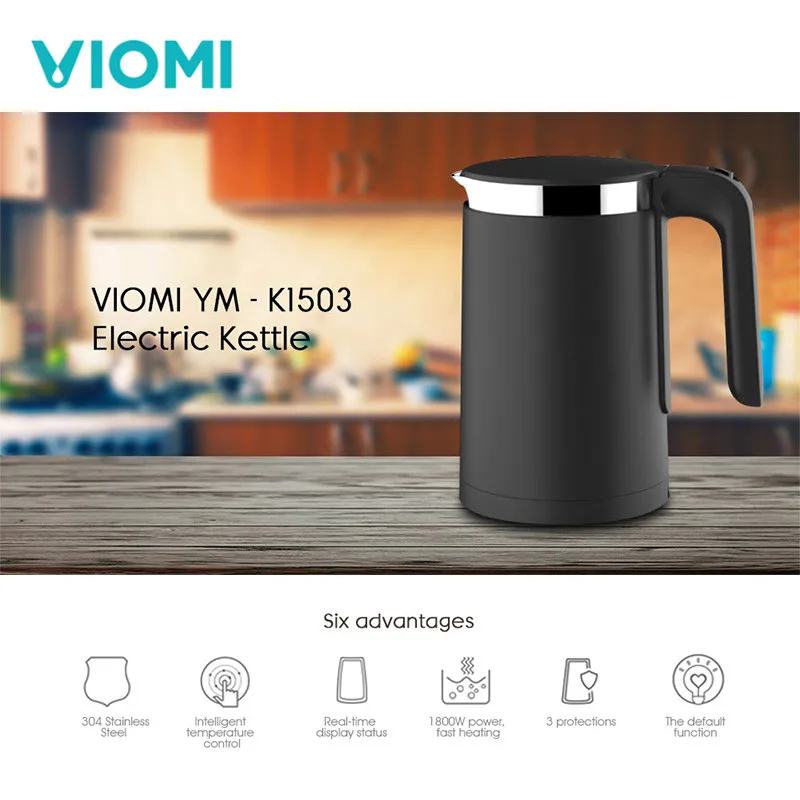 Умный термостат VIOMI с защитой от обжига, бытовой электрический чайник из нержавеющей стали 304