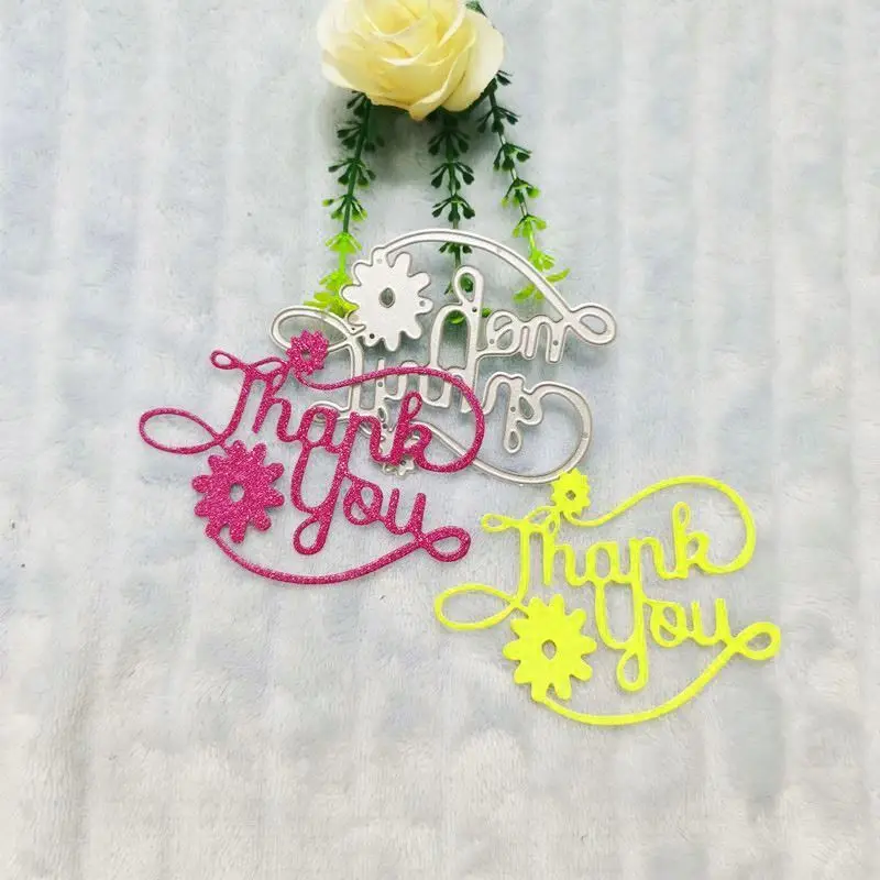 Английские слова спасибо металлический Трафаретный вырубной Штамп для DIY