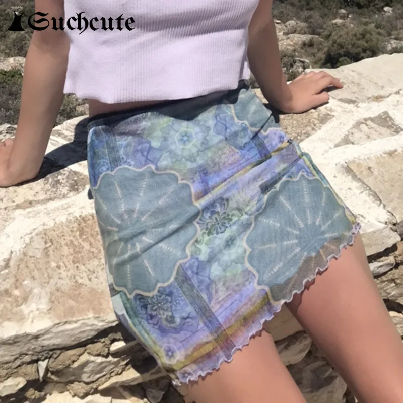 

Мини-юбка с цветочным принтом, в стиле Харадзюку