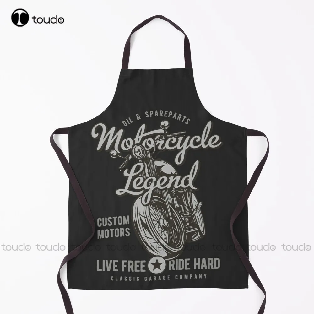

Motorcycle Legend Cool Helmet Funny Biker Music Vintage Classic Bikes Motors Legend Riding Racing Apron Aprons Cute Unisex Adult