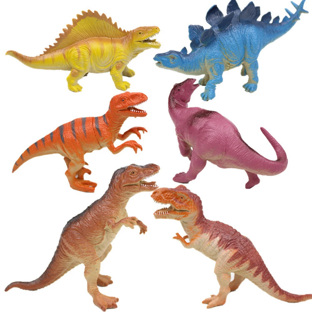 

12pcs / set Jurassic Simulation Animal Dinosaur Model Toy Building Block Soft bb Sound Dinosaur Boy Collection For Kids Toy Gift