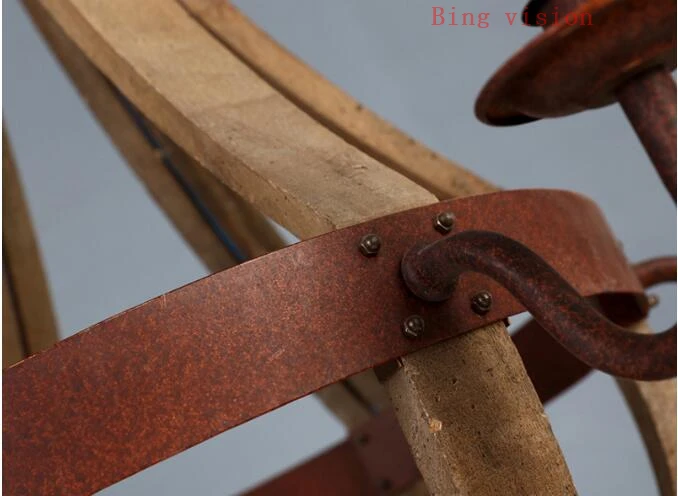 

American Country Rural Wooden chandelier For Living Room Bedroom Retro Chandeliers Loft Lustre Bois Vintage Home Decor Light