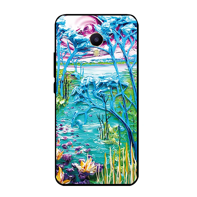 Черный мягкий ТПУ чехол для телефона Meizu M5 M5S M3 Mini Pro 5 6 Plus Meilan Note с рисунком