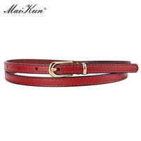 maikun women belts alloy pin buckle genuine leather%c2%a0thin belt female waistband for jeans dresses pants
