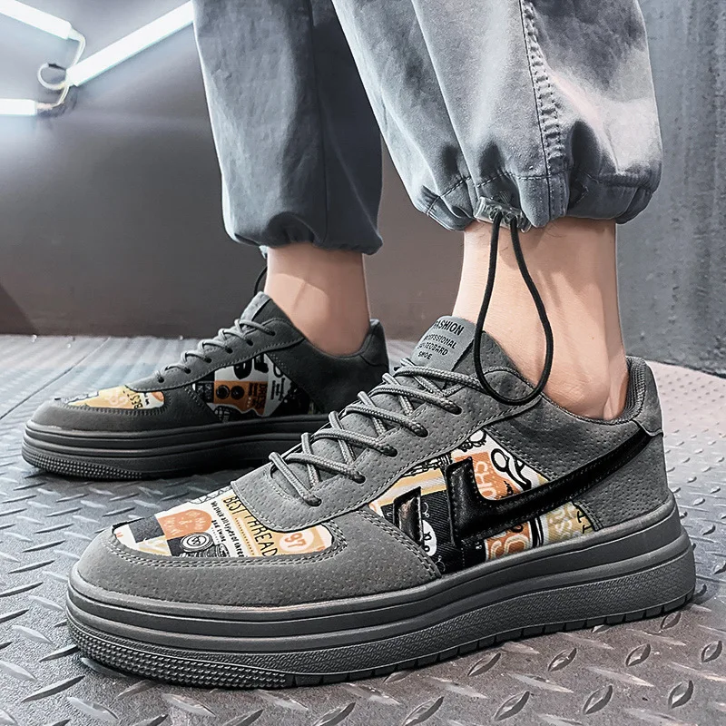 

Casual PU Leather Shoe Trend Men's Shoes Wild Mens Flats Shoes Non-slip Board Shoe Male Footwear Mens Shoes Casual