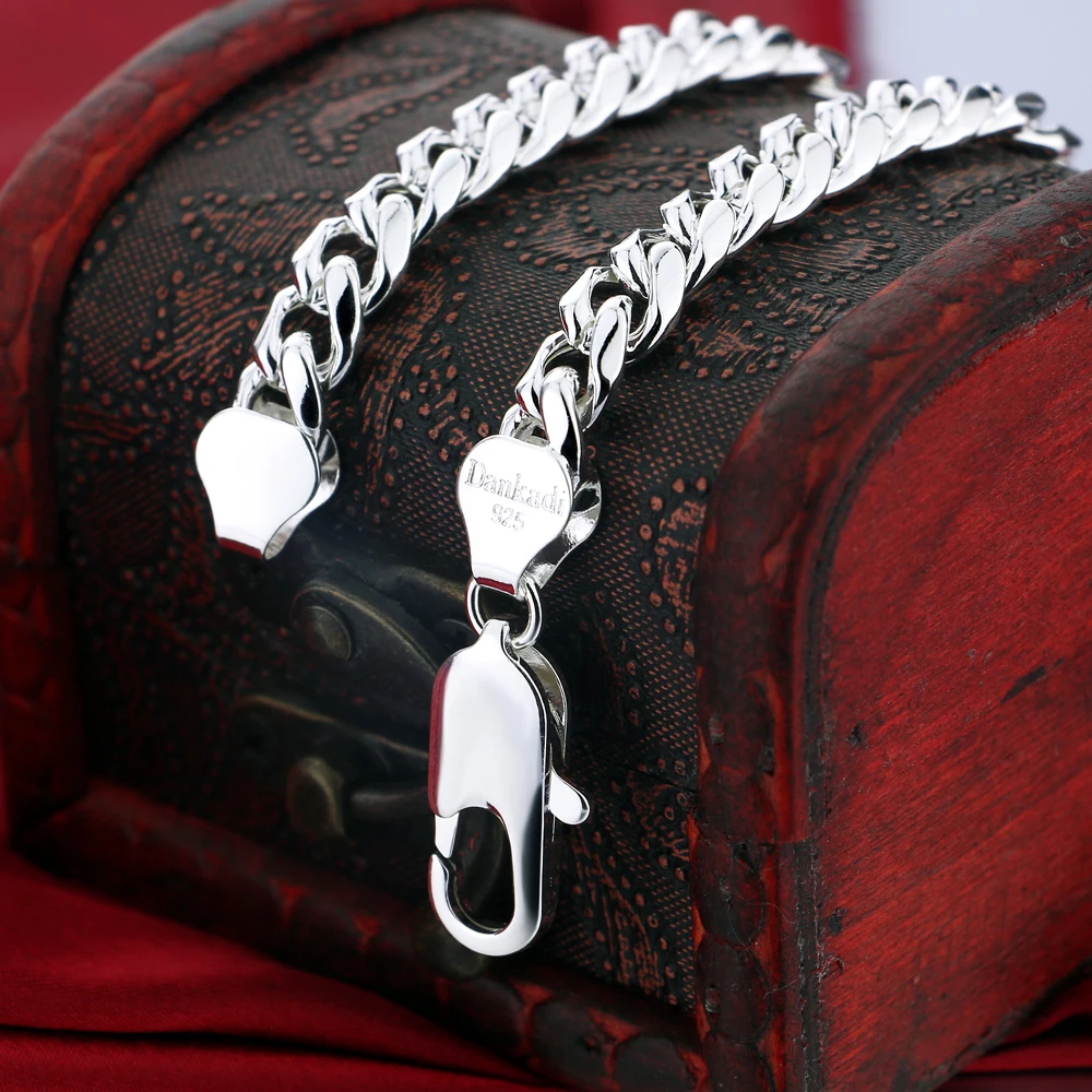 Модное Новое ожерелье из стерлингового серебра 925 пробы мужское с плетением