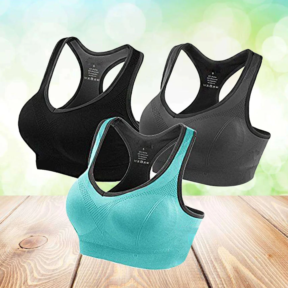 

3pcs Girls Fitness Padded Seamless Vest Tops Tank Stretch Workout Female Nylon Stretch Push Sexy Fitness