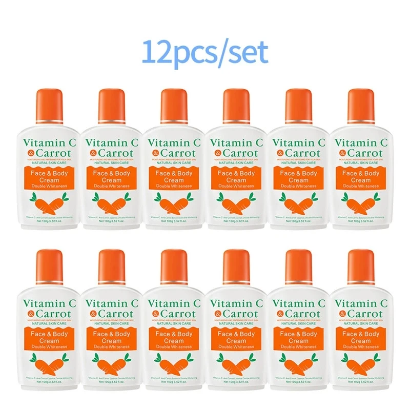

12Pcs/Set Vitamin C Body Cream Skin Care Carrot Lightening Facial Moisturizing Cream