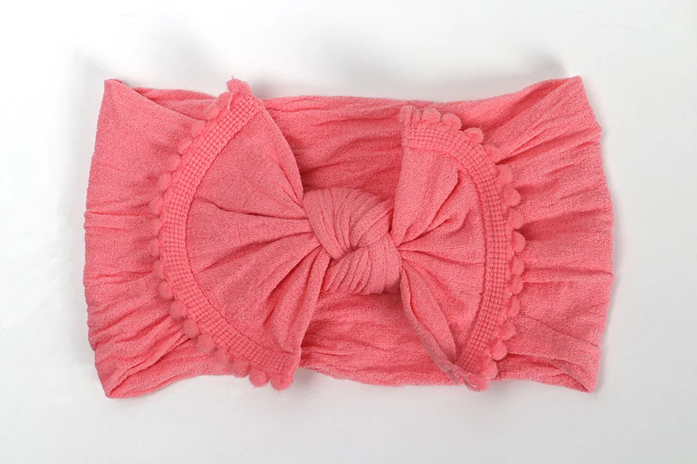 Повязка на голову детская с бантом нейлоновый головной убор для новорожденных