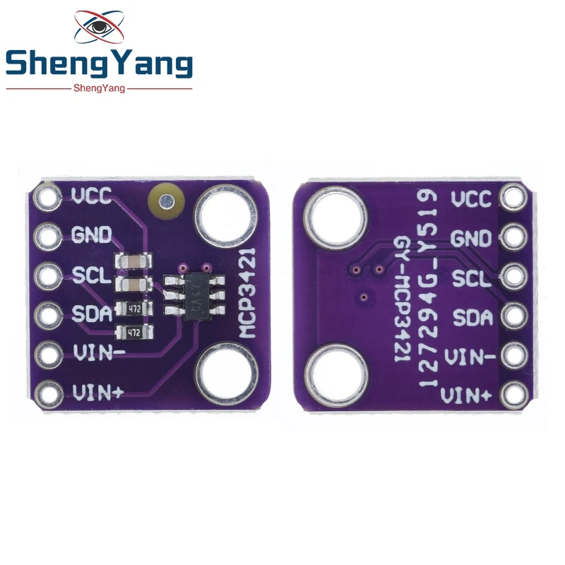 Оценочный модуль АЦП, MCP3421 I2C SOT23-6 delta-sigma, плата для модуля последовательного анализатора PICkit GY-MCP3421