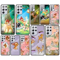 disney fawn bambi for samsung galaxy s21 ultra plus a72 a52 4g 5g m51 m31 m21 luxury tempered glass phone case cover