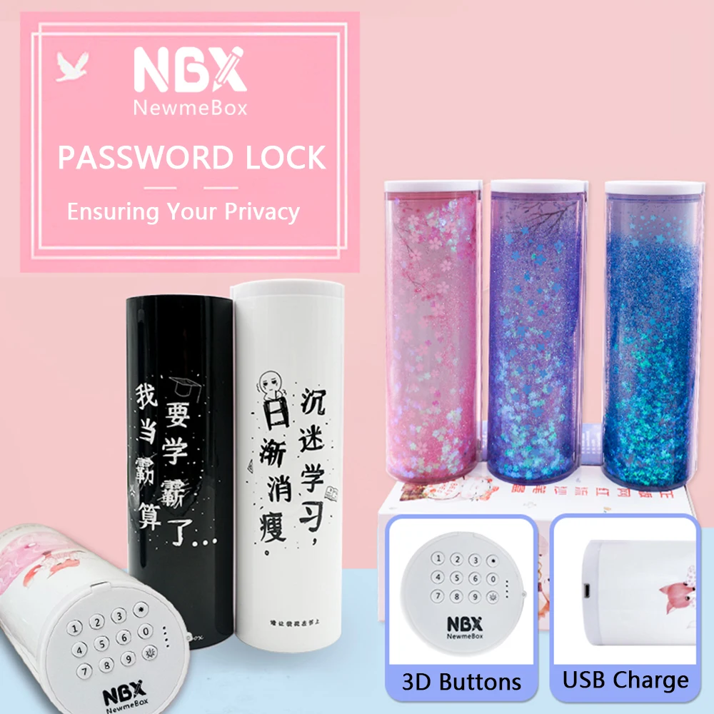 Чехол карандаш Newmebox с паролем мультяшным рисунком держатель для ручки большая