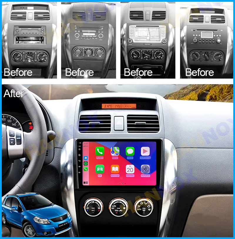 9inch Android Car Radio Multimedia Player For Suzuki SX4 2006-2011 2012 2013 Fiat Sedici 2005-2014 Navigation RDS 2 din - купить по