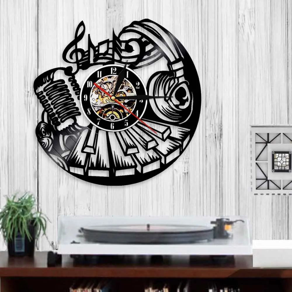 Музыкальные настенные часы с виниловой пластиной музыкальный инструмент