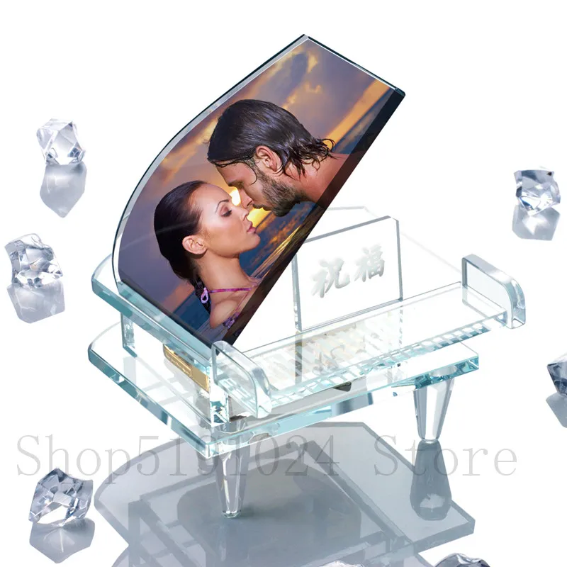 2pcs/lot Free shipping Blank sublimation crystal piano album decorates the music box heat transfer blank material DIY new gift