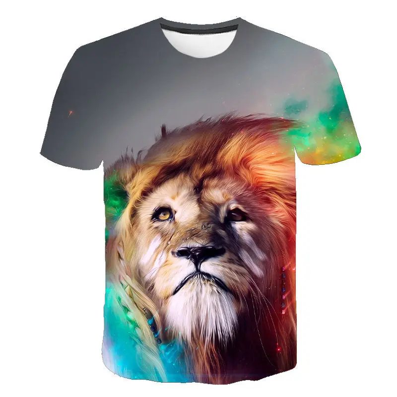 

New Men's 3d T-shirt Prairie Lion Print Male/female Short Sleeve T-shirt Fashion Street Harajuku Men's O-neck Short Sleeve Shirt