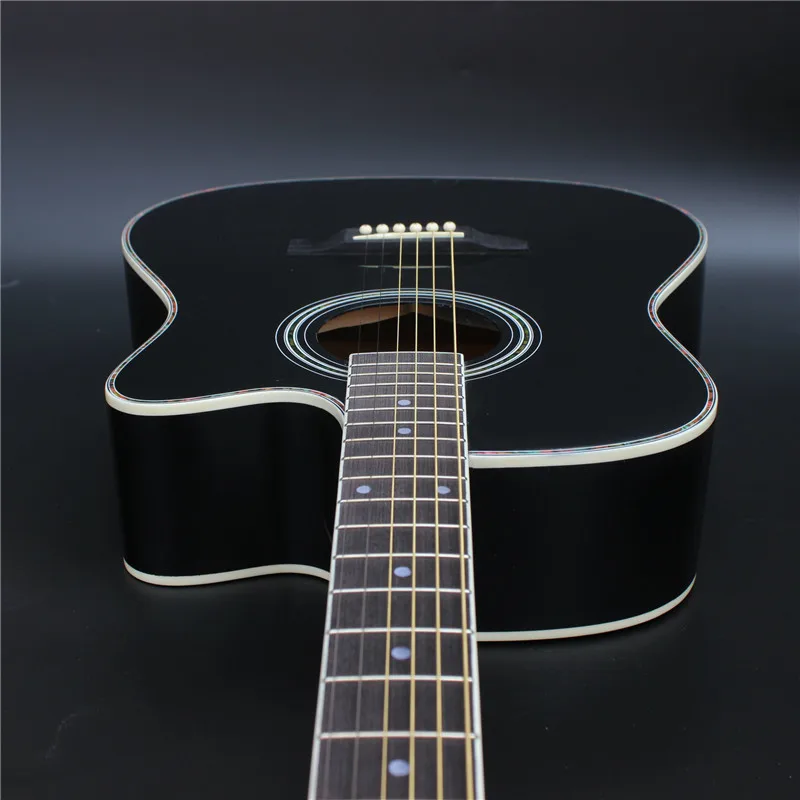 41 дюймов черный Цвет акустическая гитара с грифом из палисандра РА тюнер строки