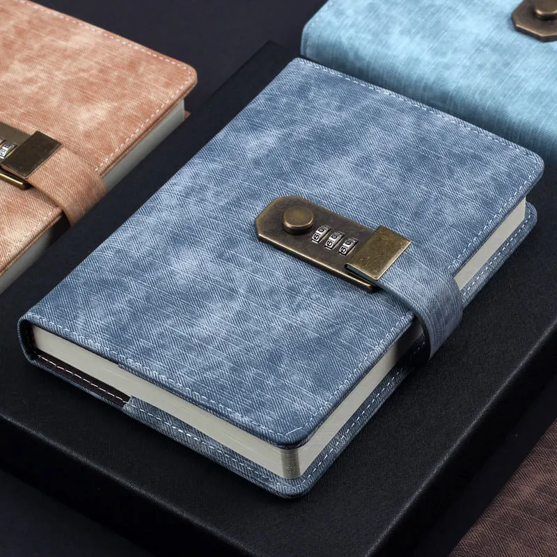 

2021 A5 Password Lock Notebooks Elk Planner Notepad Organizer Kawaii Notebook Personal School Journal Office Diary Office Travel