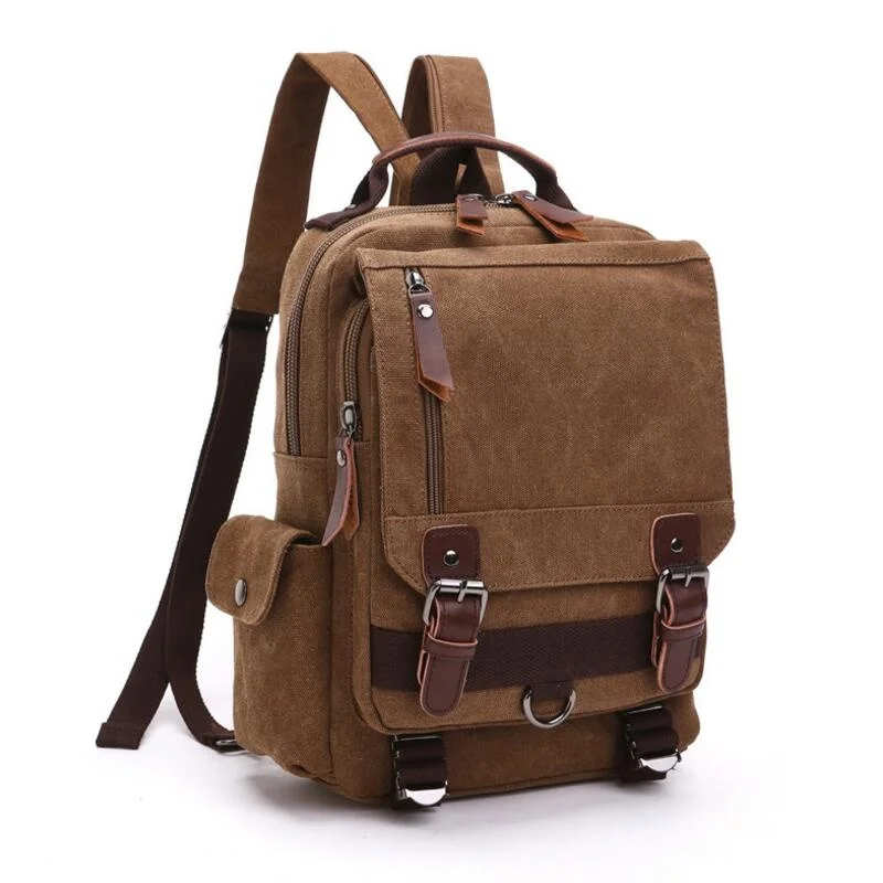 

Men's and women's leisure retro Canvas Backpack, high-capacity shoulder bag, wear-resistant, travel, laptop