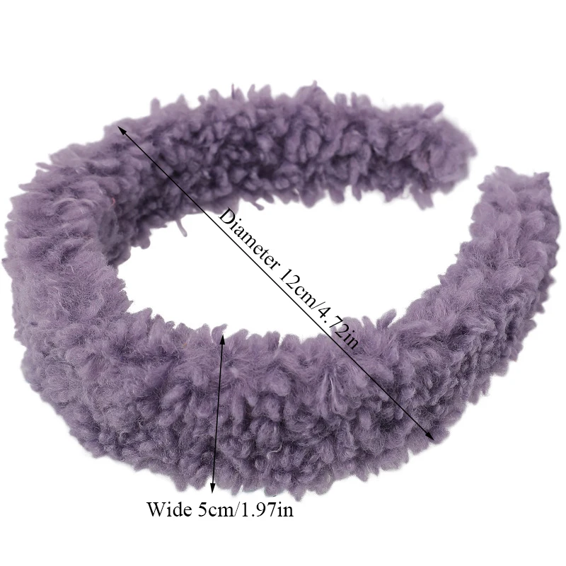 

2020 Cute Sweet Thicken Fur Headband Hair Bands For Women Sweet Candy Color Hair Hoop Cashmere Wide Hairbands Hair Accessories