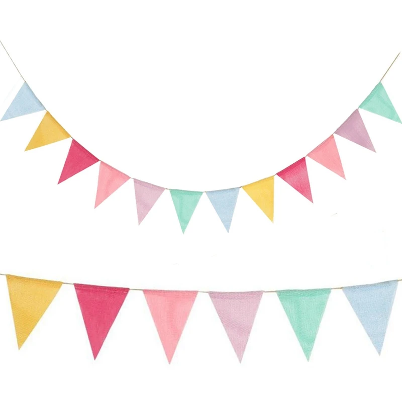 Красочные домашние красочные тянущиеся флаги льняные DIY пустые Свадебные