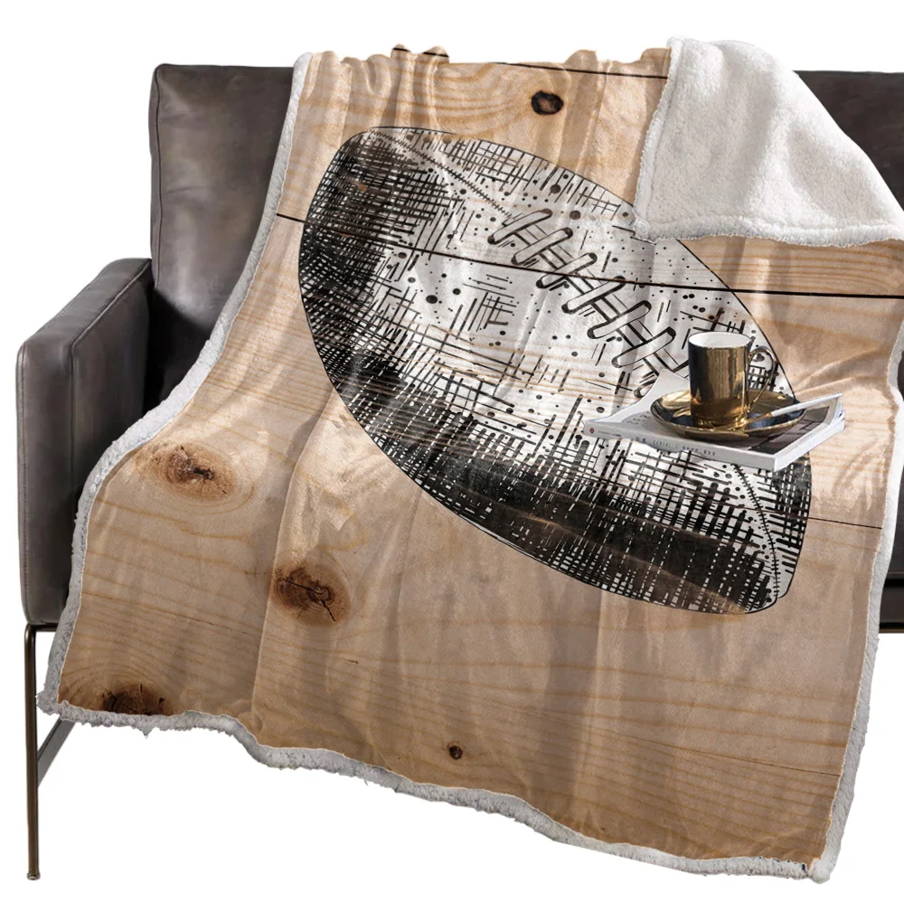 Винтажное деревянное одеяло для регби Флисовое с цветочным рисунком детей