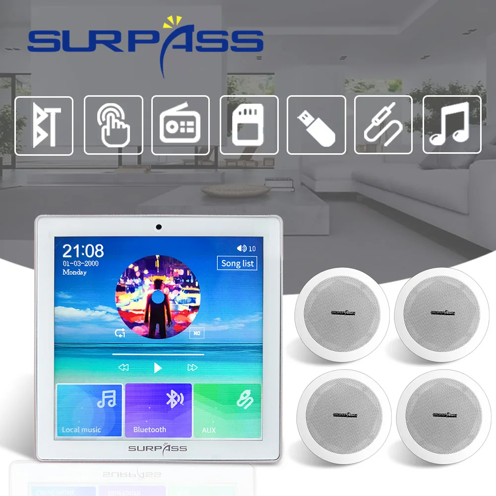 4 канала и креплением на стену Bluetooth Fm радио умный дом аудио акустическая система