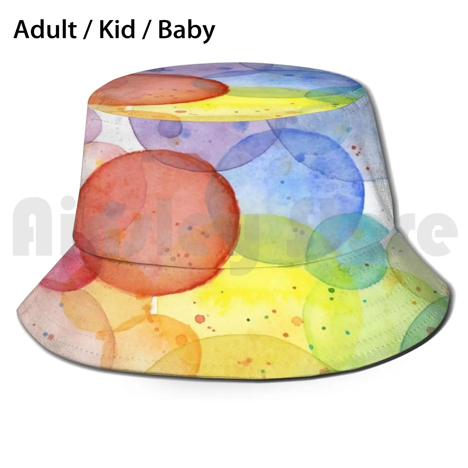 

Шляпа Солнцезащитная складная, Геометрическая, акварельная, абстрактная, Радужная, с УФ-защитой