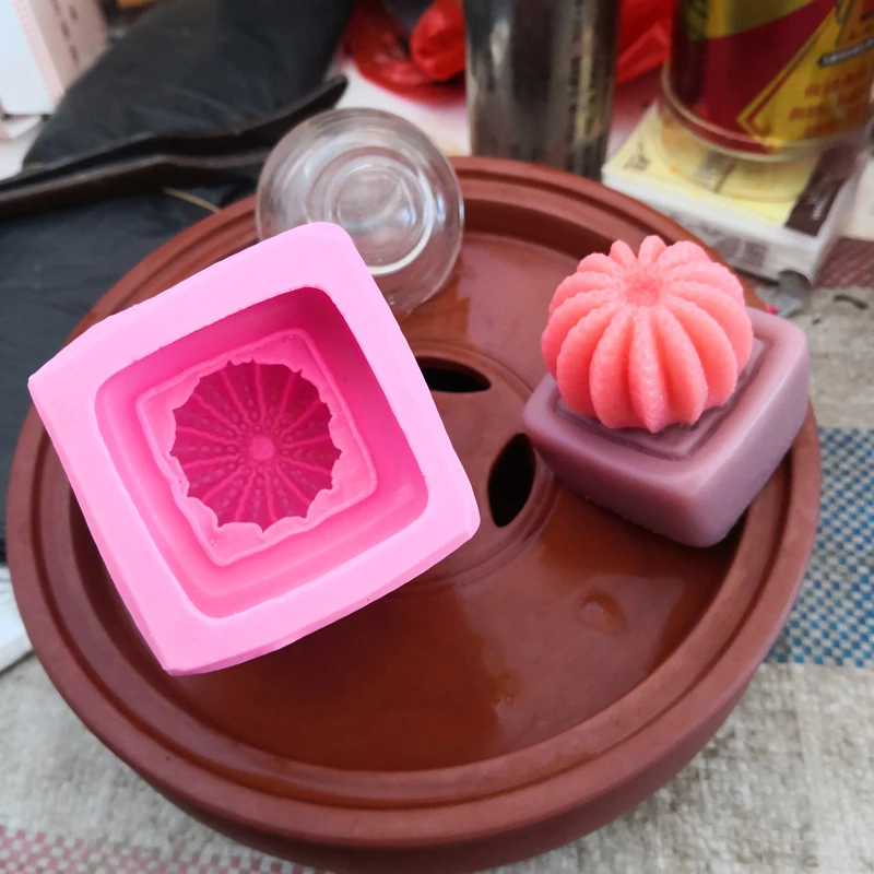 

Succulent silicone fondant mould Cactus chocolate soap plaster aromatherapy tool Lace cake decoration accessories