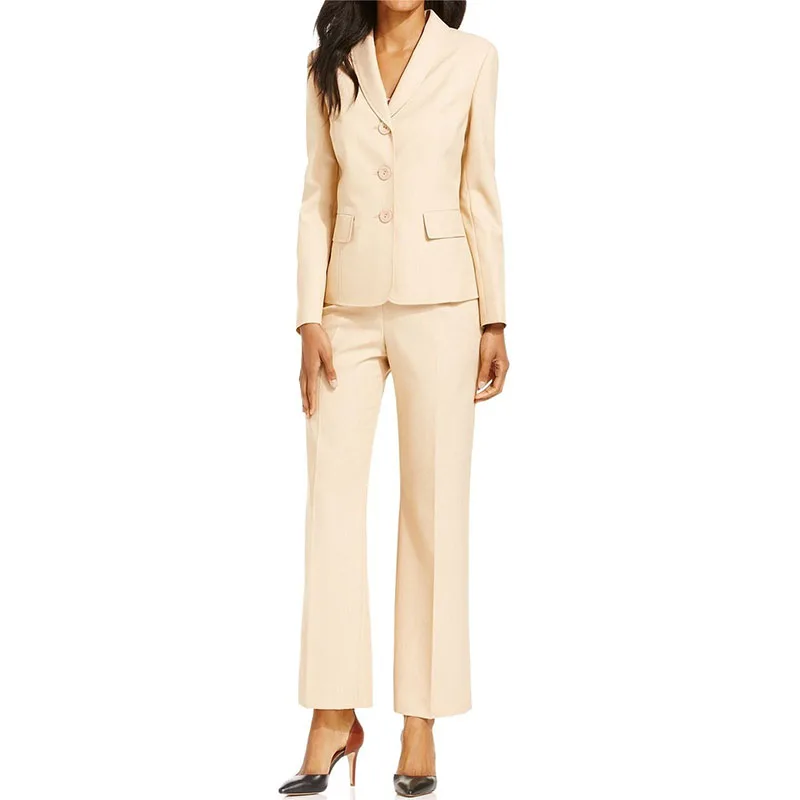 

Office Ladies Work Wear High Quality Custom Made Women Pants Suit Fashion Business Formal Slim Long Sleeve Blazer with Trousers